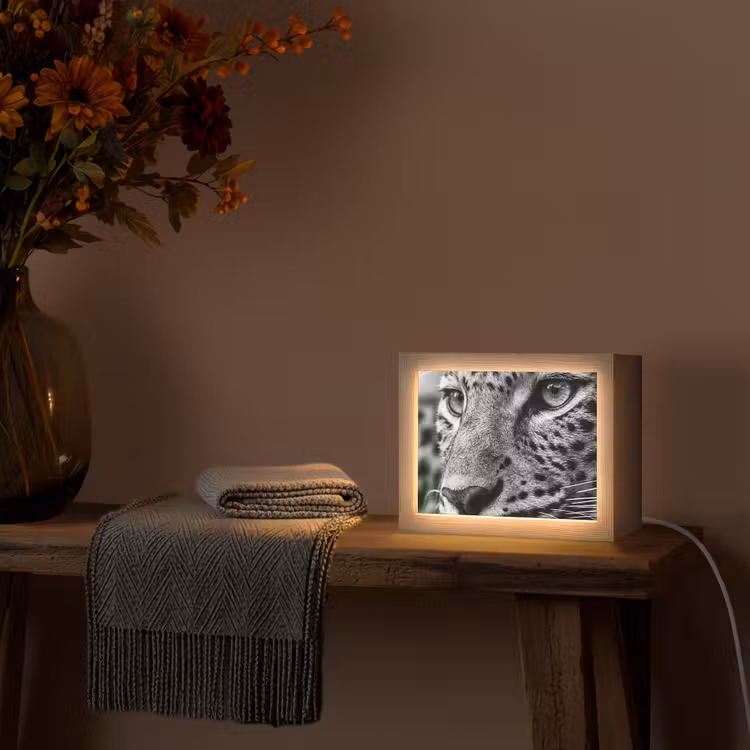 Lightbox - Wandlamp - Luipaard - Zwart - Wit - Oog — 5