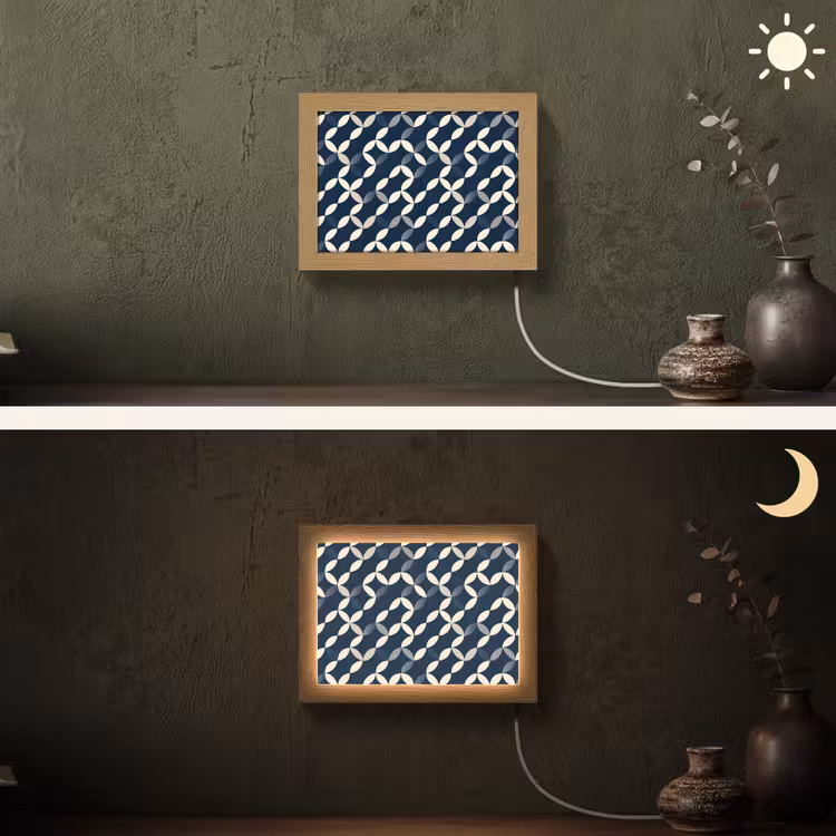 Lightbox - Wandlamp - Abstract - Patroon - Blauw — 3