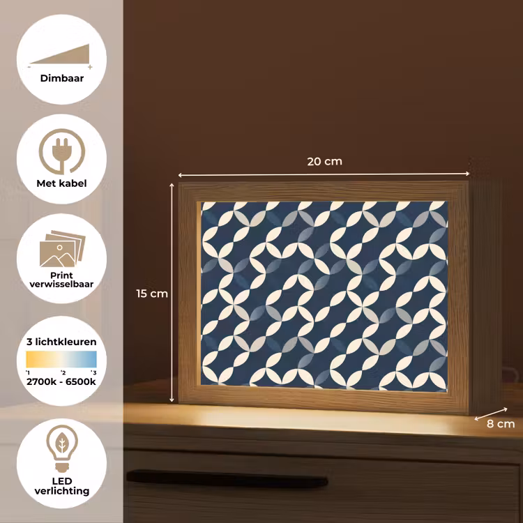 Lightbox - Wandlamp - Abstract - Patroon - Blauw — 9