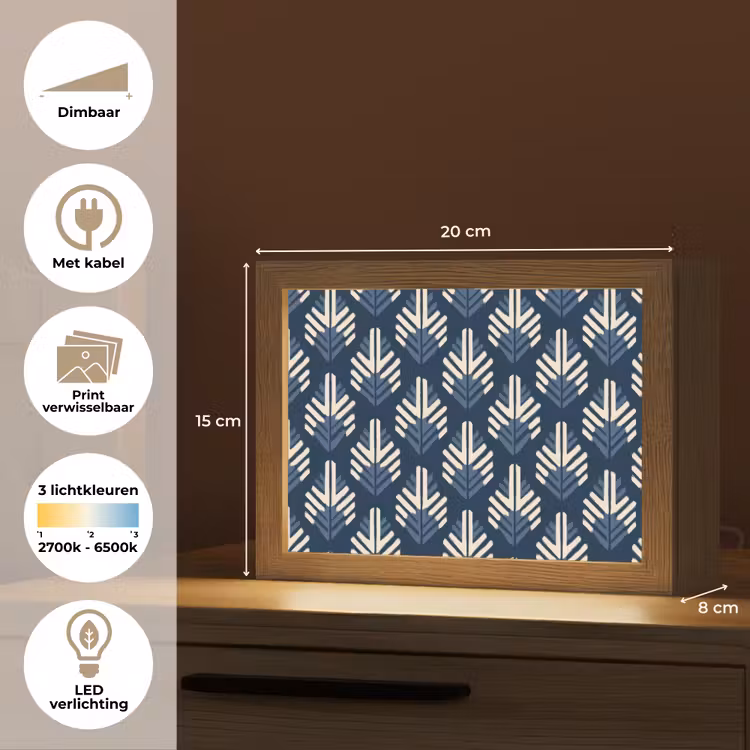 Lightbox - Wandlamp - Modern - Patroon - Blauw — 9