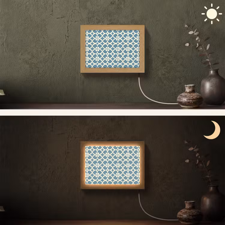 Lightbox - Wandlamp - Patroon - Symmetrisch - Blauw — 3