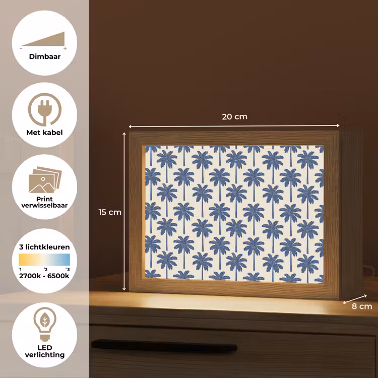 Lightbox - Wandlamp - Symmetrisch - Palm - Blauw — 9