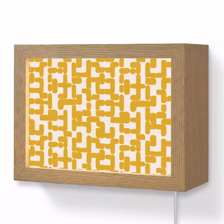 Lightbox - Wandlamp - Geel - Beige - Patroon — 1
