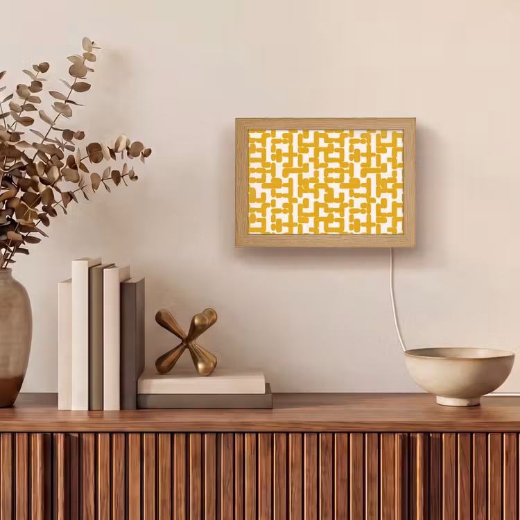 Lightbox - Wandlamp - Geel - Beige - Patroon — 4