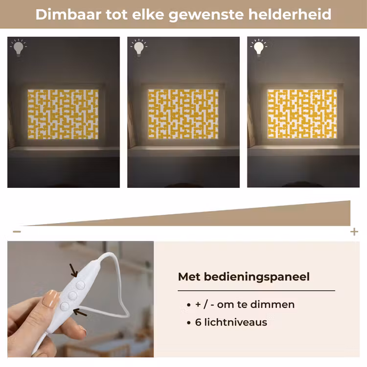 Lightbox - Wandlamp - Geel - Beige - Patroon — 8