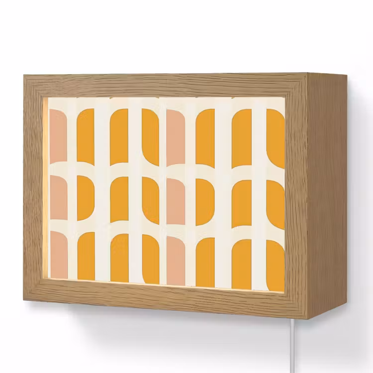 Lightbox - Wandlamp - Geometrisch - Patroon - Geel - Roze — 1