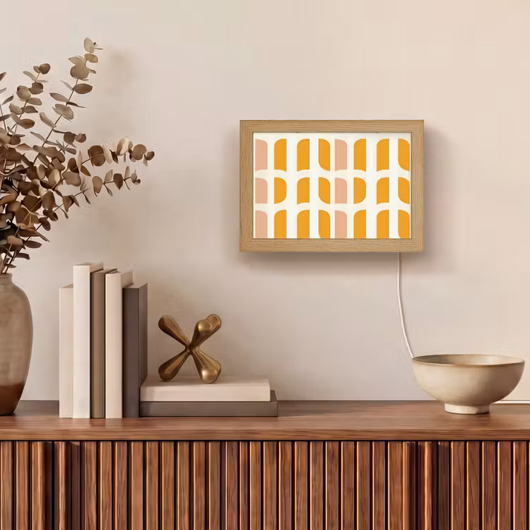 Lightbox - Wandlamp - Geometrisch - Patroon - Geel - Roze — 4