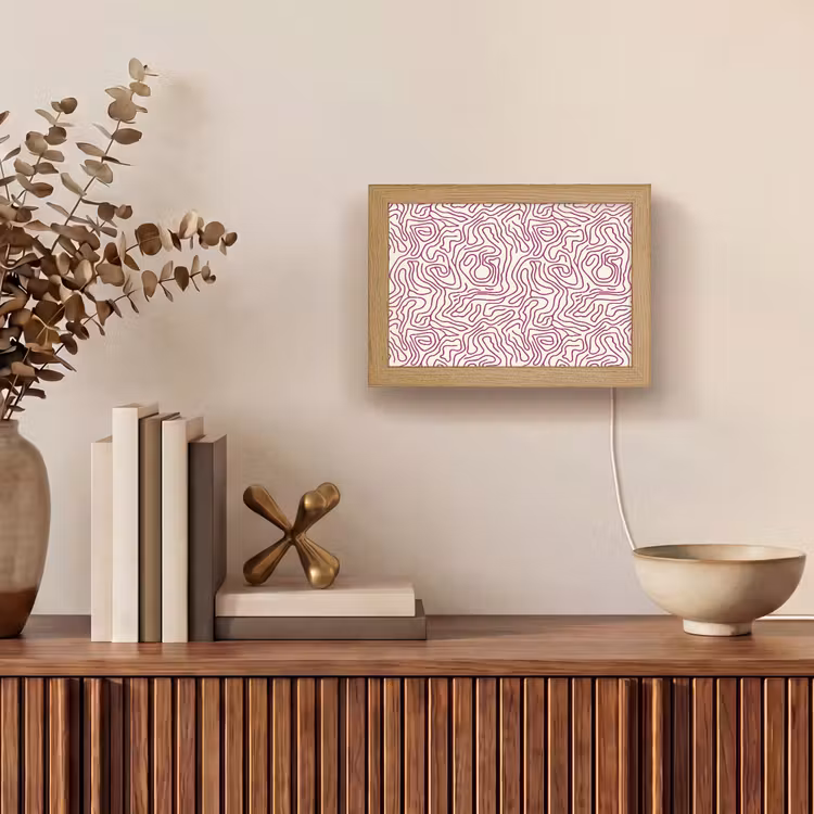 Lightbox - Wandlamp - Kronkelende lijn - Magenta - Crème — 4