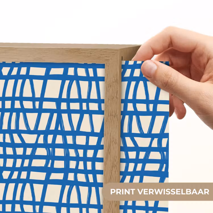 Lightbox - Wandlamp - Ruitpatroon - Blauw - Crème — 6