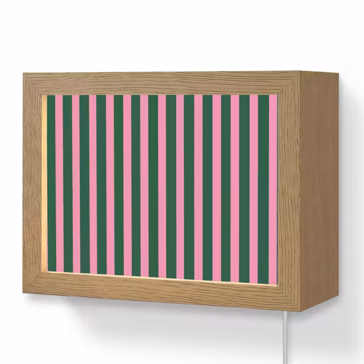 Lightbox - Wandlamp - Verticale strepen - Groen - Roze — 1