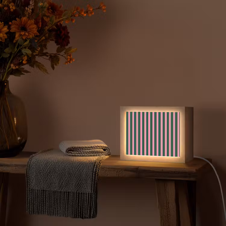 Lightbox - Wandlamp - Verticale strepen - Groen - Roze — 5