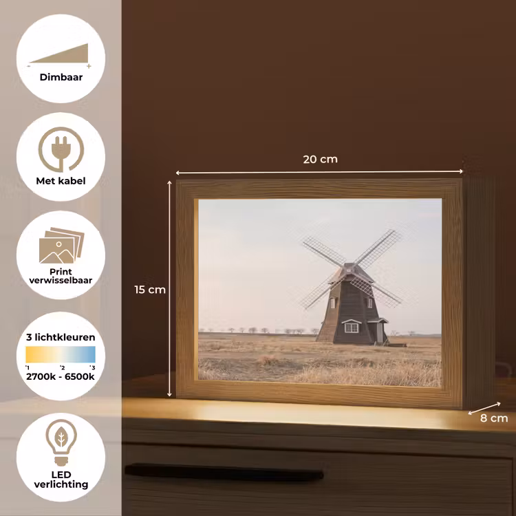 Lightbox - Wandlamp - Windmolens - Landschap - Veld — 9