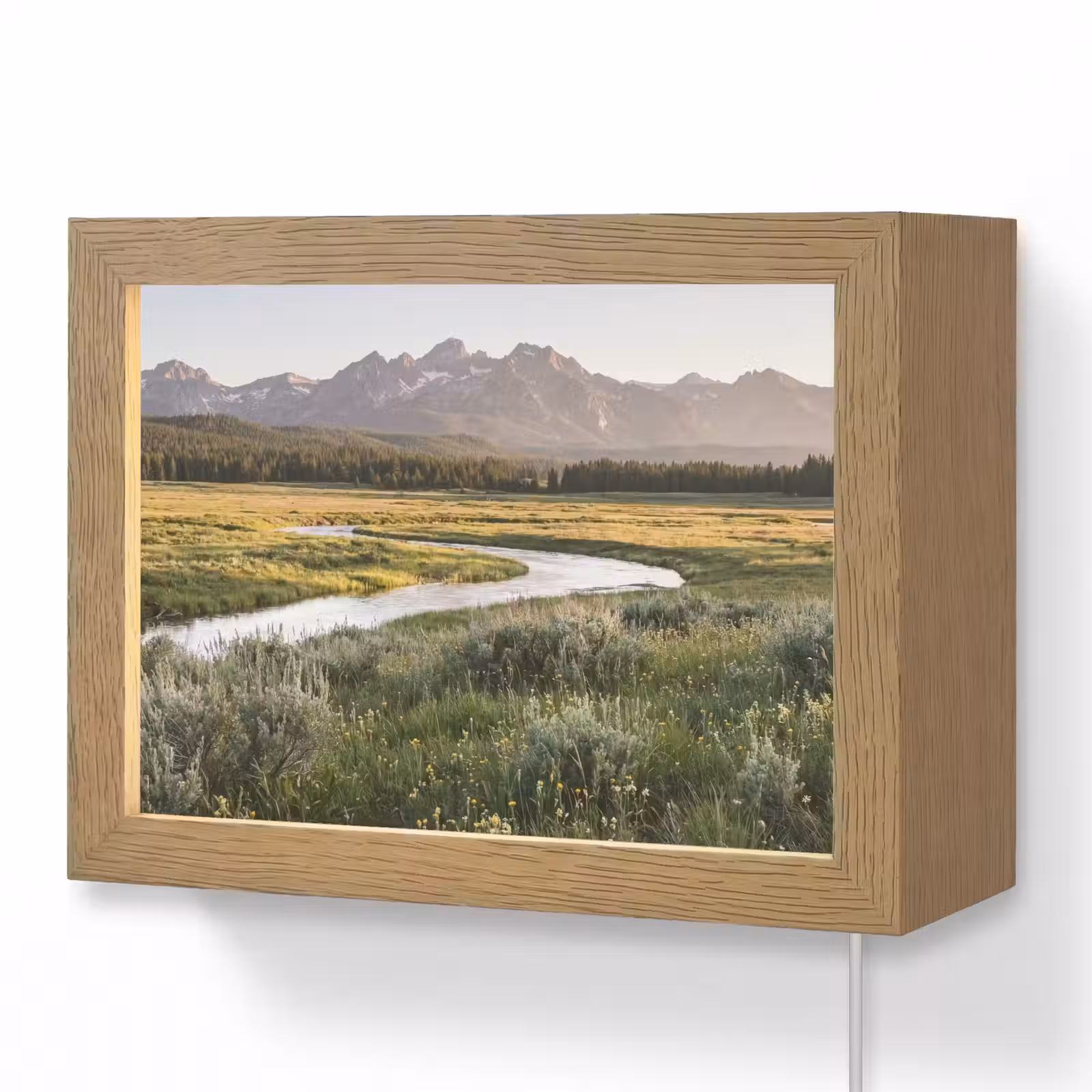 Lightbox - Wandlamp - Berglandschap - Rivier - Bos — 1