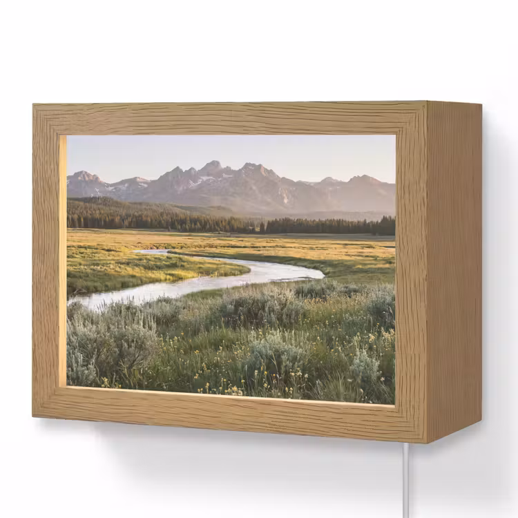 Lightbox - Wandlamp - Berglandschap - Rivier - Bos — 1