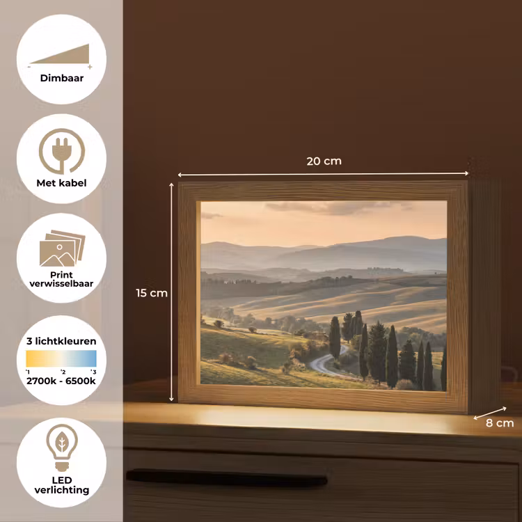 Lightbox - Wandlamp - Toscaans - Landschap - Heuvels — 9
