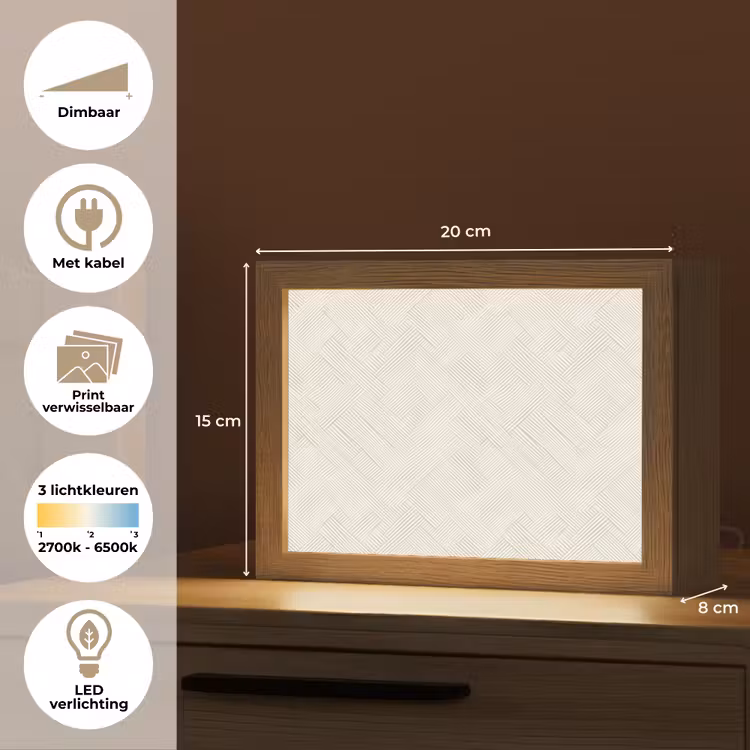 Lightbox - Wandlamp - Textuur - Abstract - Beige — 9