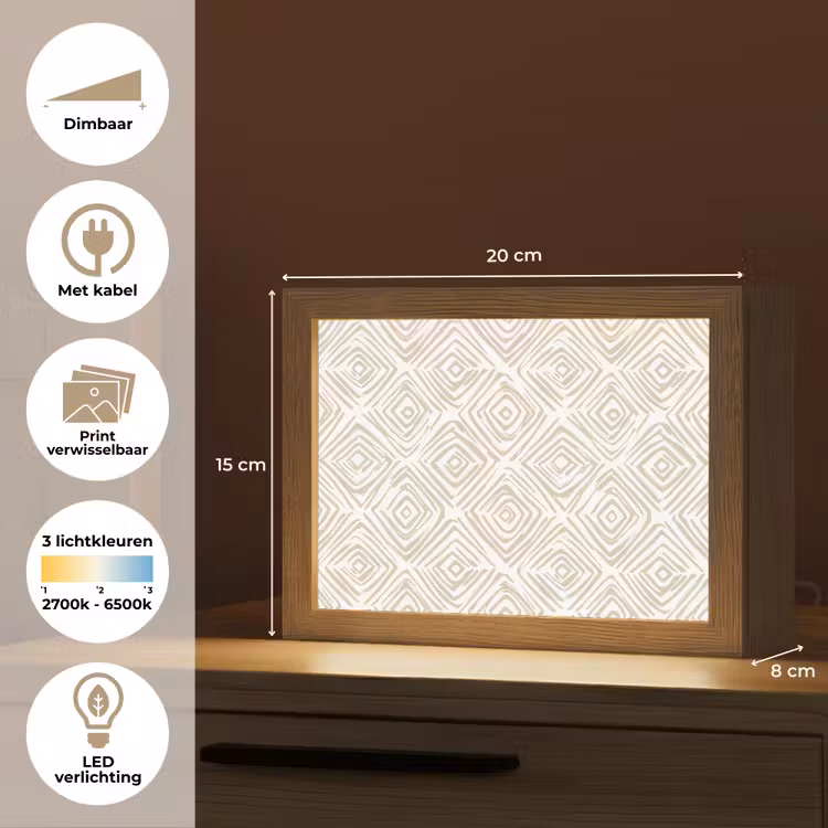Lightbox - Wandlamp - Abstract - Ruit - Beige — 9