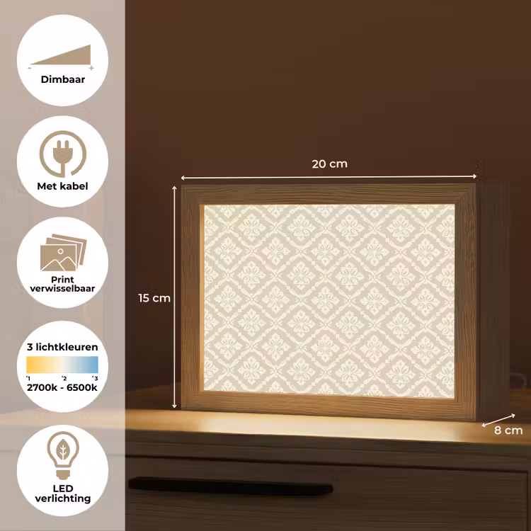 Lightbox - Wandlamp - Floraal - Ornament - Beige — 9