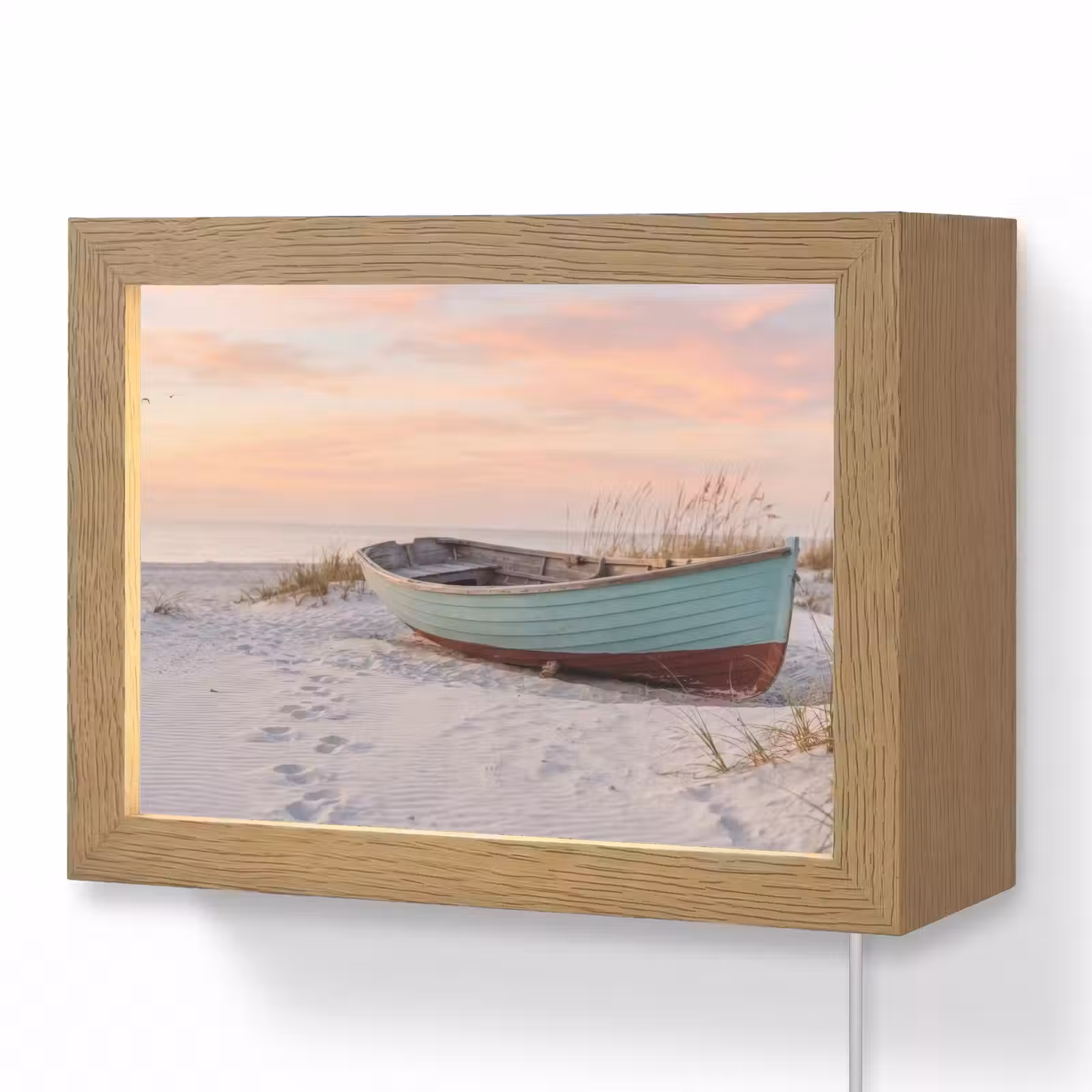 Lightbox - Wandlamp - Rustiek - Roeiboot - Zandstrand — 1