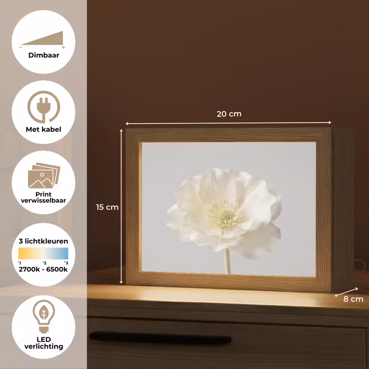 Lightbox - Wandlamp - Bloem - Minimalistisch -Wit — 9