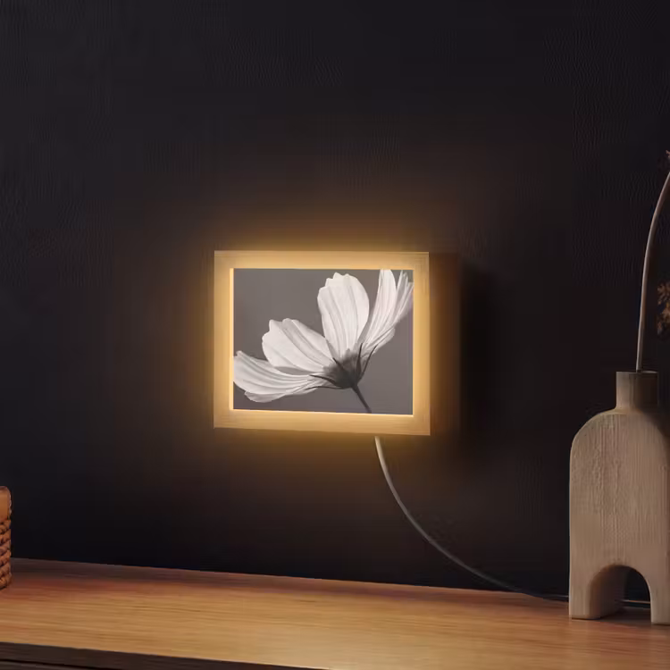 Lightbox - Wandlamp - Bloem - Minimalistisch - Zwart - Wit — 2