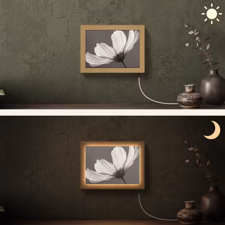 Lightbox - Wandlamp - Bloem - Minimalistisch - Zwart - Wit — 3