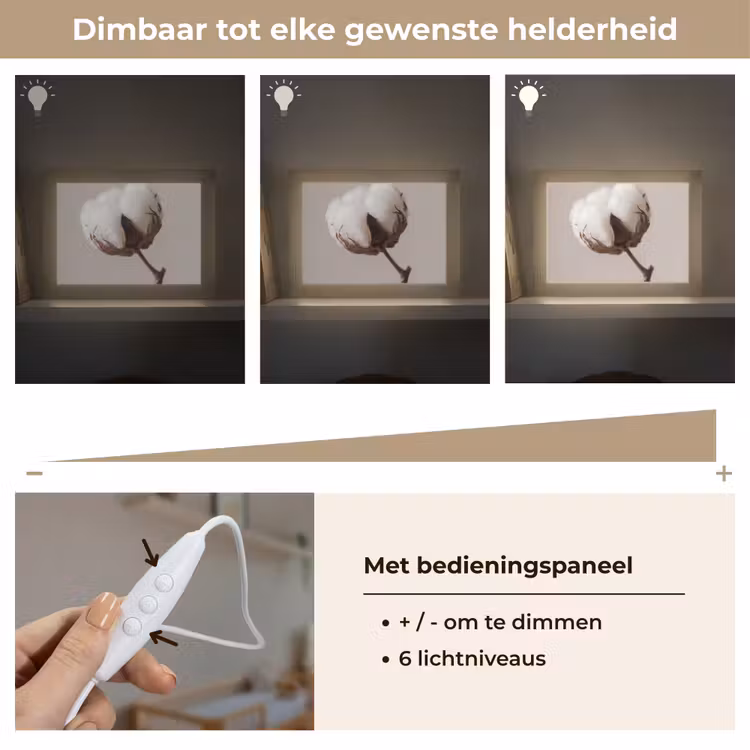 Lightbox - Wandlamp - Katoenbol - Minimalistisch - Wit — 8