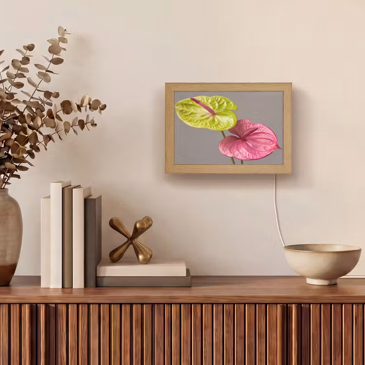 Lightbox - Wandlamp - Planten - Anthurium - Groen - Roze — 4