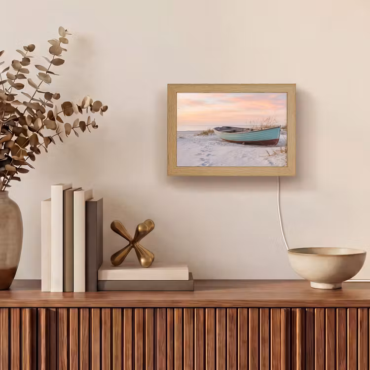 Lightbox - Wandlamp - Rustiek - Roeiboot - Zandstrand — 4