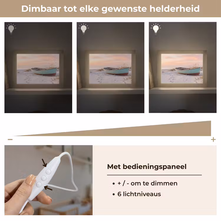 Lightbox - Wandlamp - Rustiek - Roeiboot - Zandstrand — 8