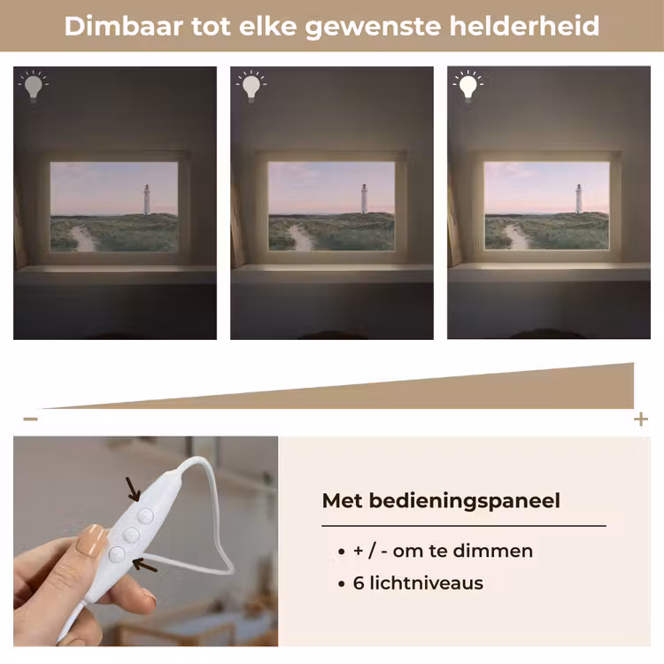 Lightbox - Wandlamp - Vuurtoren - Duinlandschap - Zee — 8