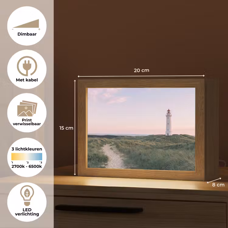 Lightbox - Wandlamp - Vuurtoren - Duinlandschap - Zee — 9