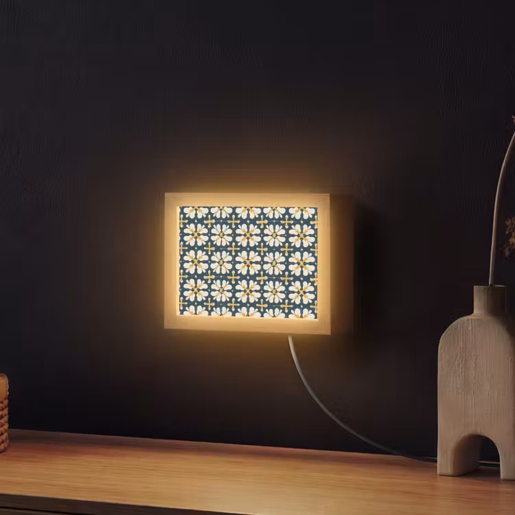 Lightbox - Wandlamp - Motief - Tegel - Okergeel — 2
