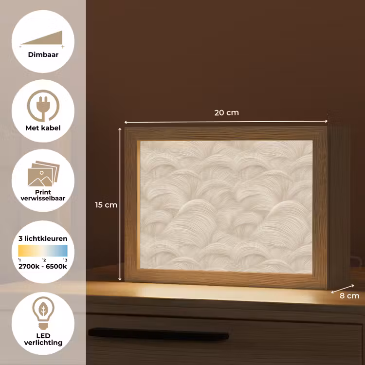 Lightbox - Wandlamp - Bogen - Patroon - Beige — 9