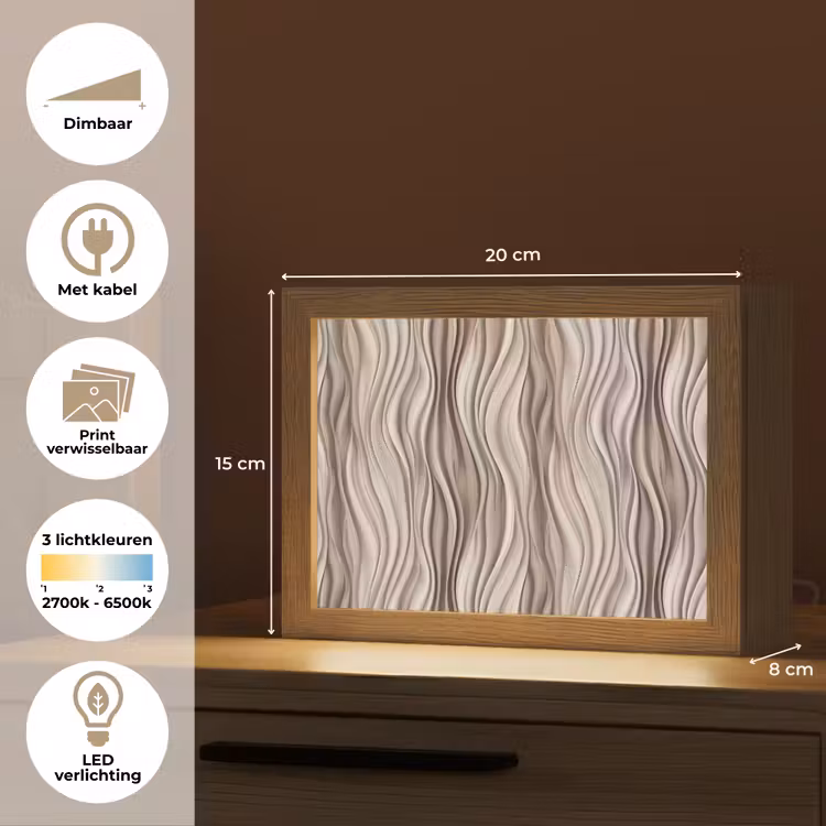 Lightbox - Wandlamp - Golven - 3D - Crème — 9