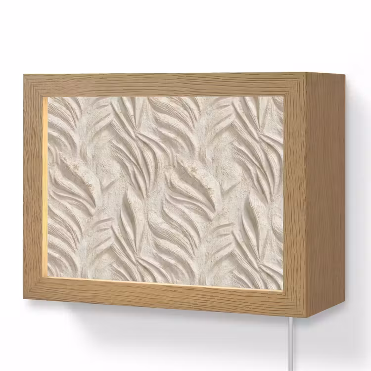 Lightbox - Wandlamp - Textuur - Reliëf - Beige — 1