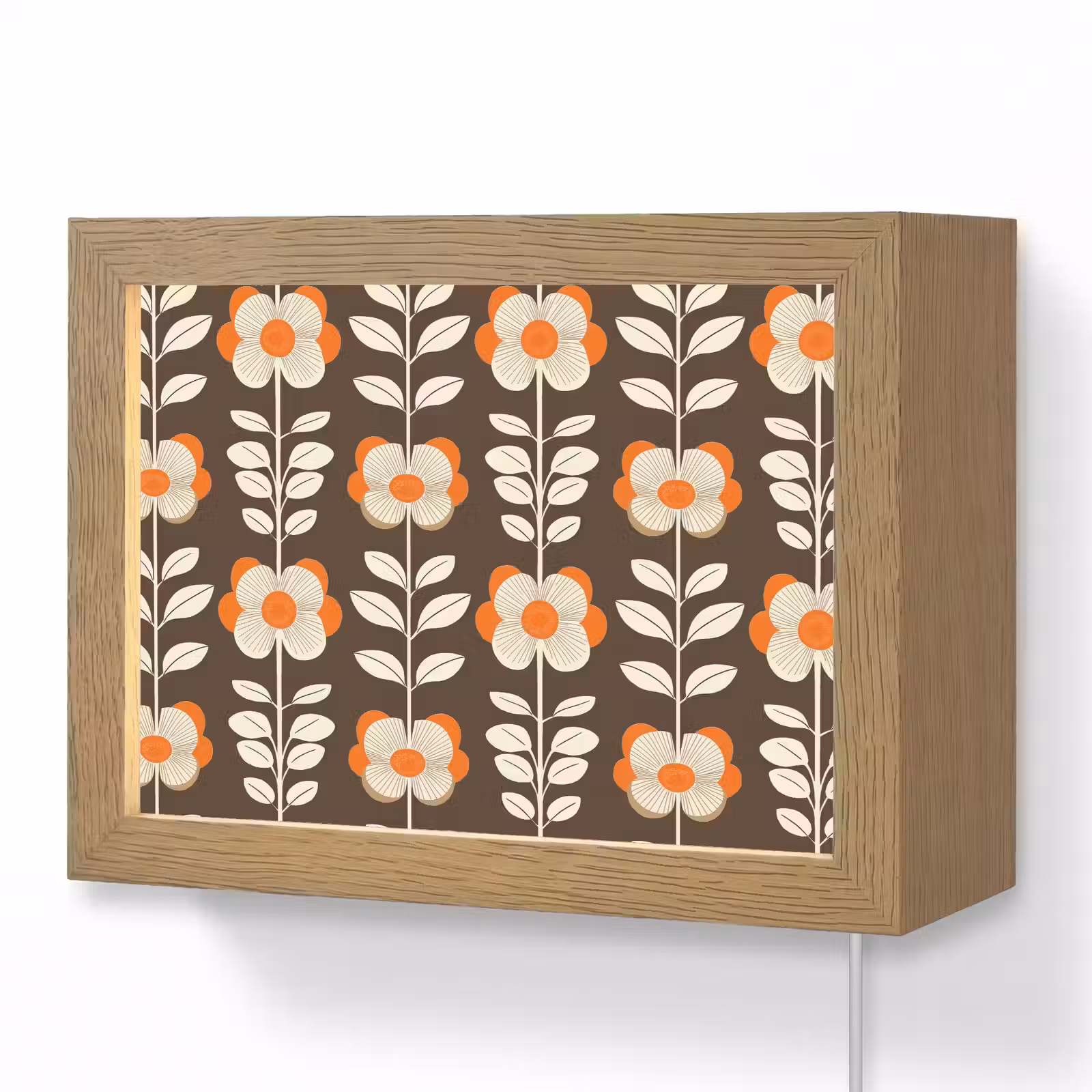Lightbox - Wandlamp - Bloemen - Retro - Bruin — 1
