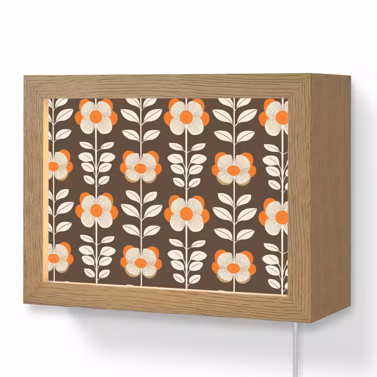 Lightbox - Wandlamp - Bloemen - Retro - Bruin — 1