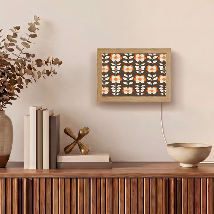 Lightbox - Wandlamp - Bloemen - Retro - Bruin — 4