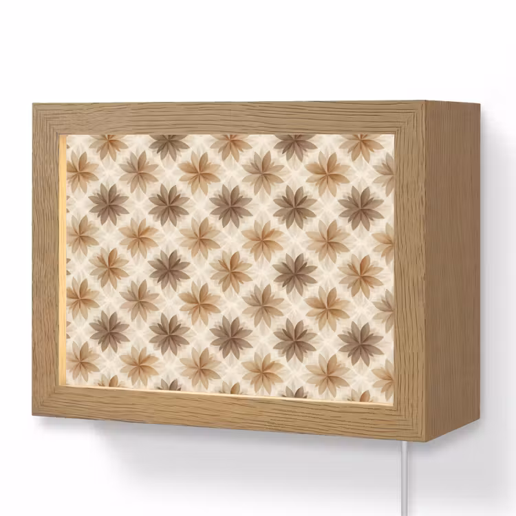 Lightbox - Wandlamp - Geografisch - Patroon - Bruin — 1