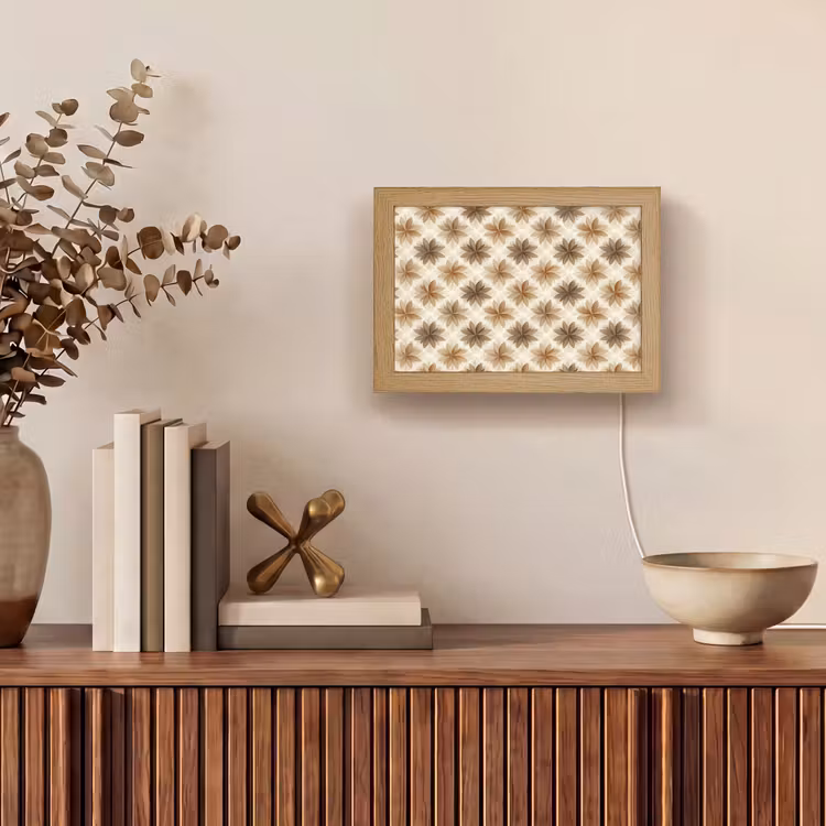 Lightbox - Wandlamp - Geografisch - Patroon - Bruin — 4
