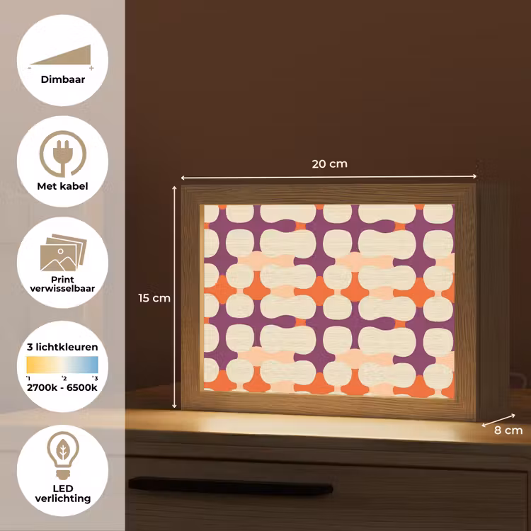 Lightbox - Wandlamp - Modern - Patroon - Kleurrijk — 9