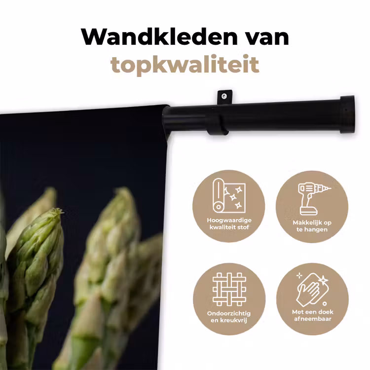 Wandkleed - Asperges - Groen - Zwart — 3