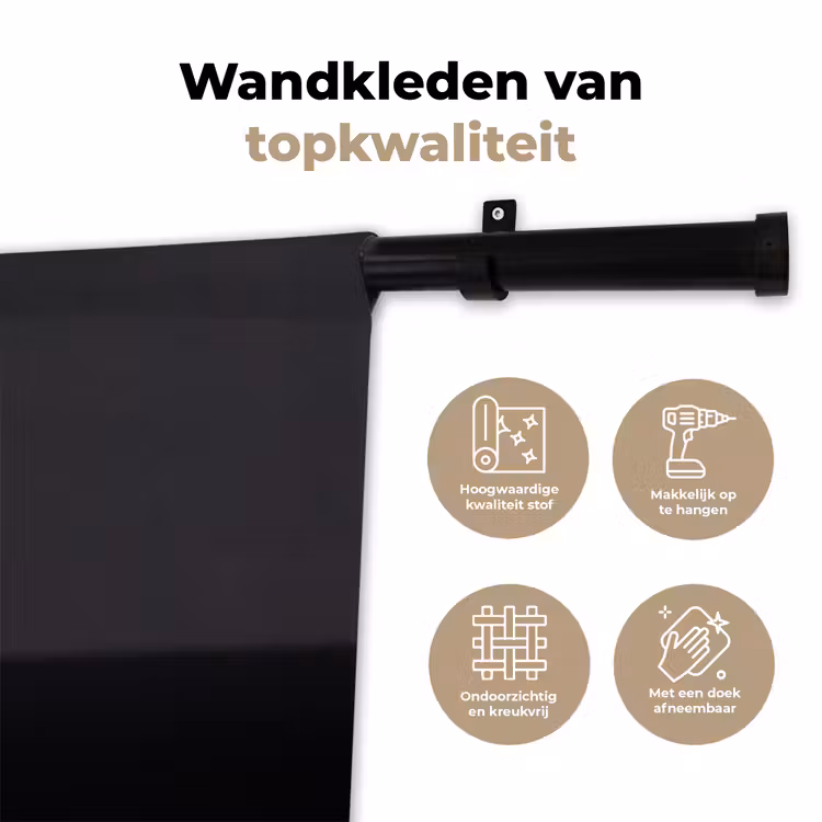 Wandkleed - Knoflook - Zwart - Wit — 3
