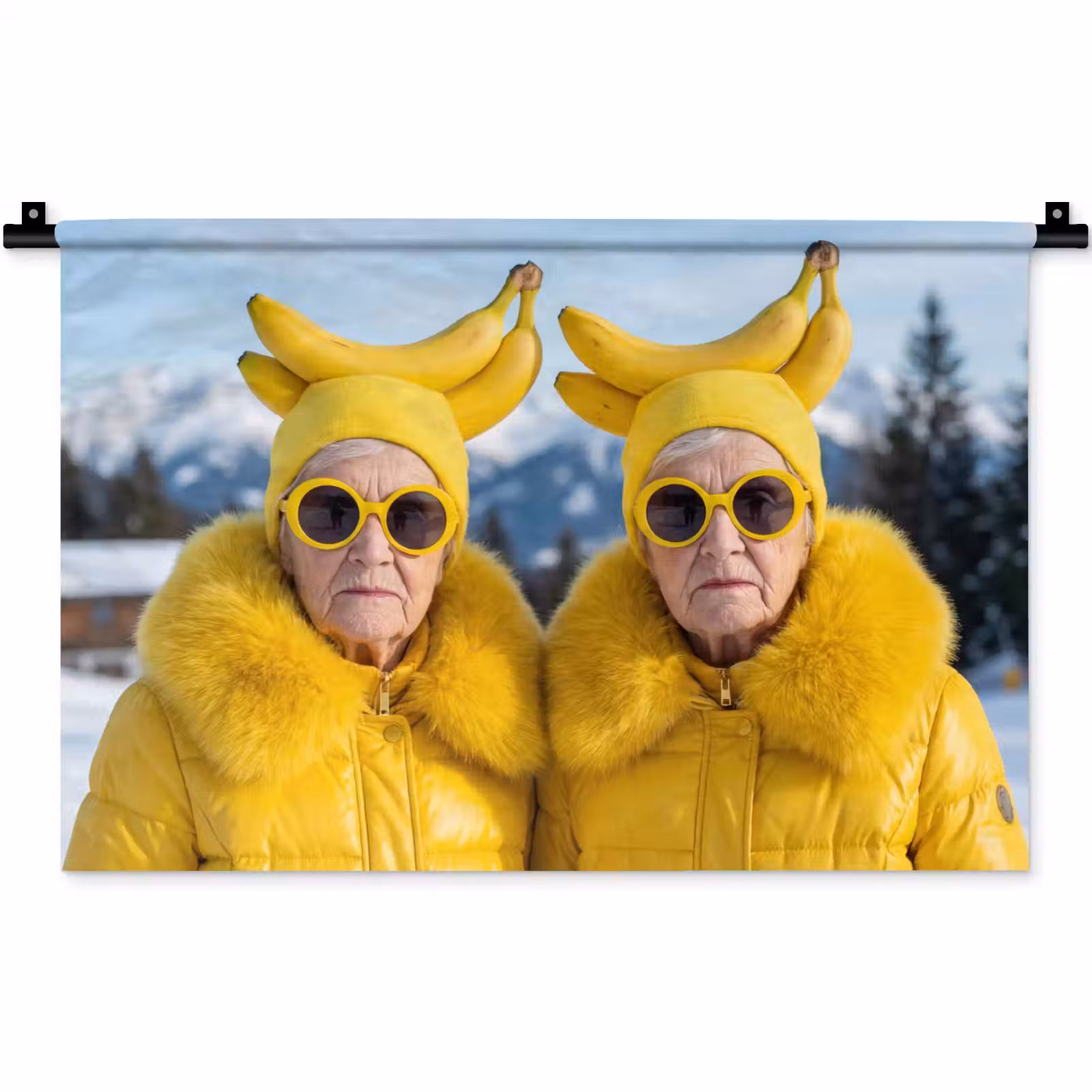 Wandkleed - Vrouwen - Bananen - Geel — 1
