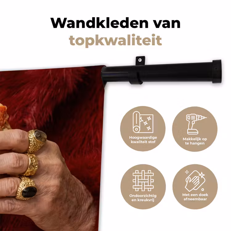 Wandkleed - Broodje - Bontjas - Goud — 3