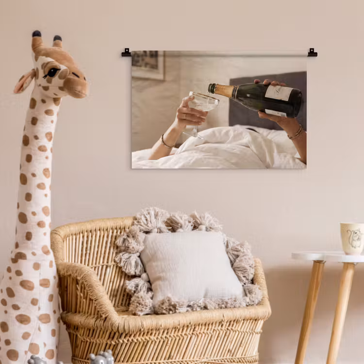 Wandkleed - Champagne - Bed - Bubbels — 5