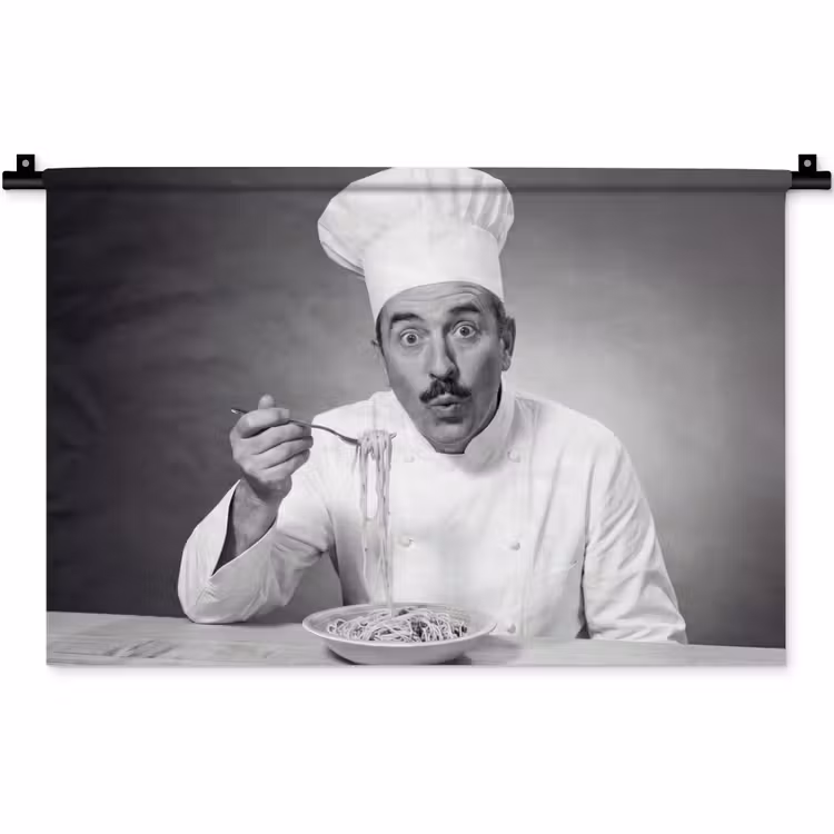 Wandkleed - Chef - Spaghetti - Pasta — 1