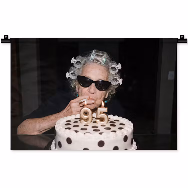 Wandkleed - Verjaardag - Krulspeld - Oma — 1