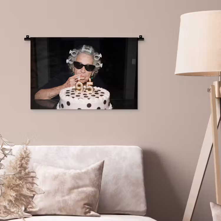 Wandkleed - Verjaardag - Krulspeld - Oma — 2